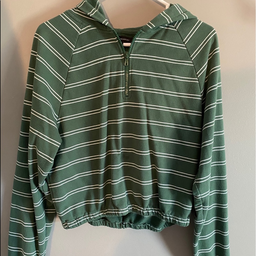 Pacsun Cropped Striped Quarter Zip